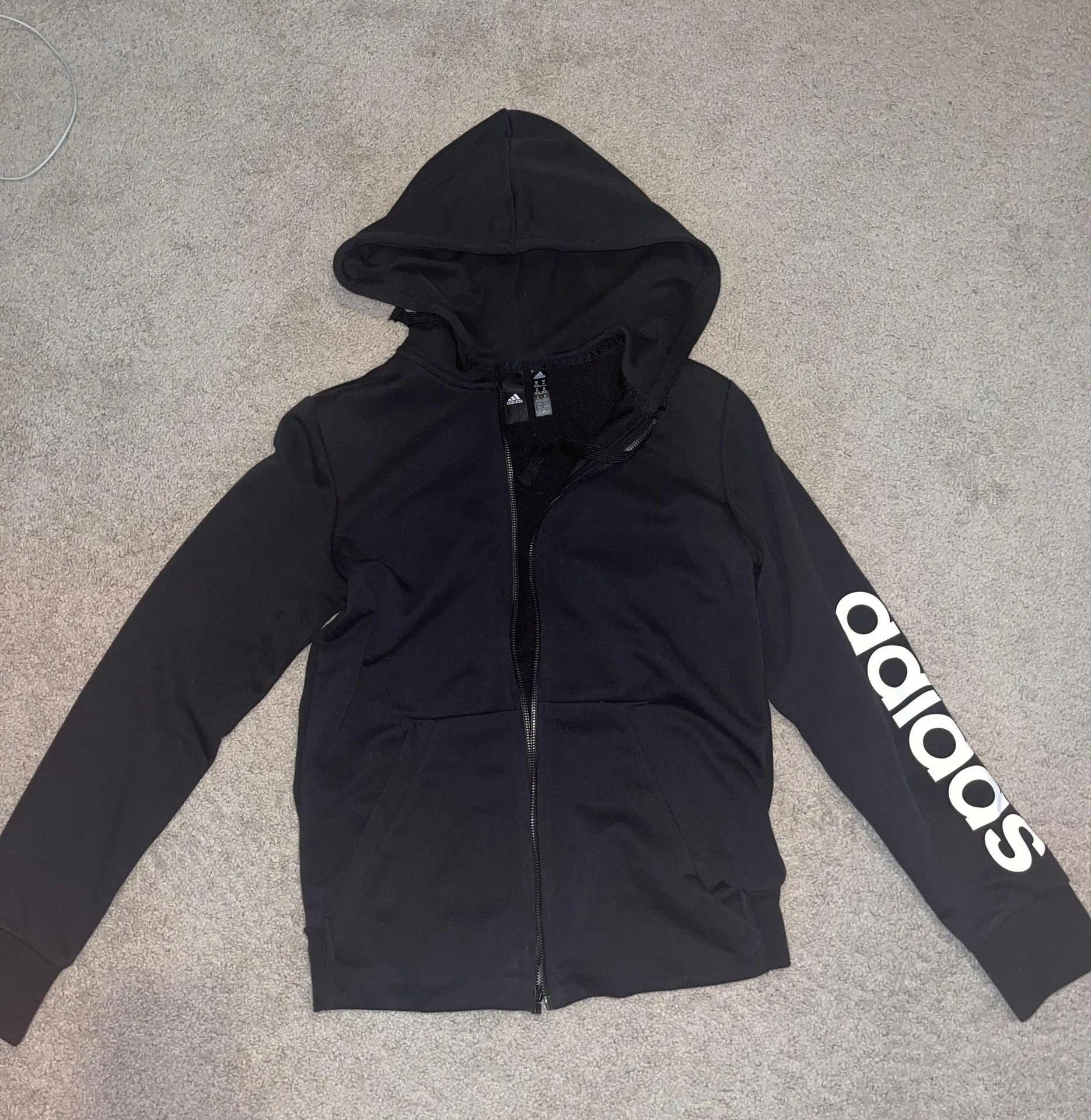 Black Zip Up Hoodie - Image 2