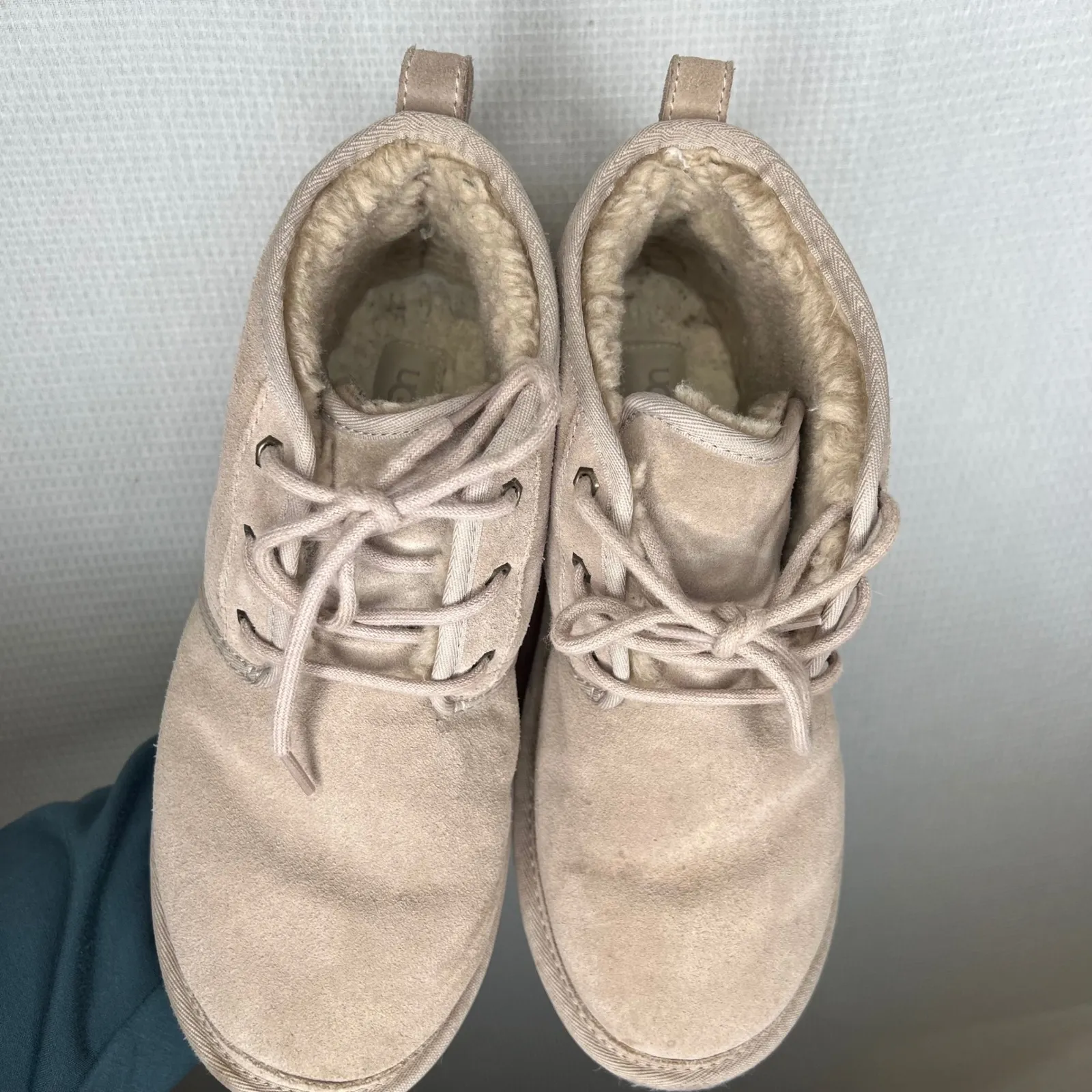 UGG Neumel Boots Suede Sheepskin Lined Desert Charcoal Chukka Grey Women US‎ 10 - Image 6