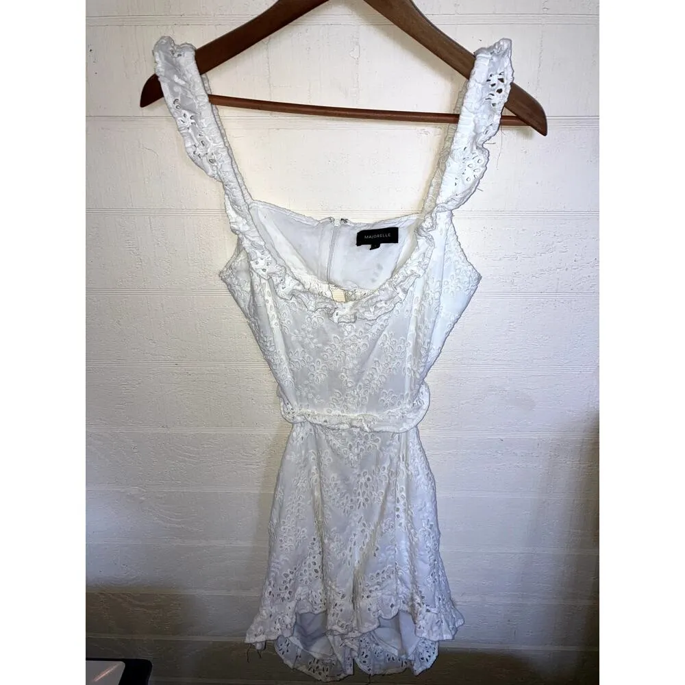 Revolve MAJORELLE Abigail Eyelet Romper in White Size Small S FEMININE SOFT GIRL - Image 6