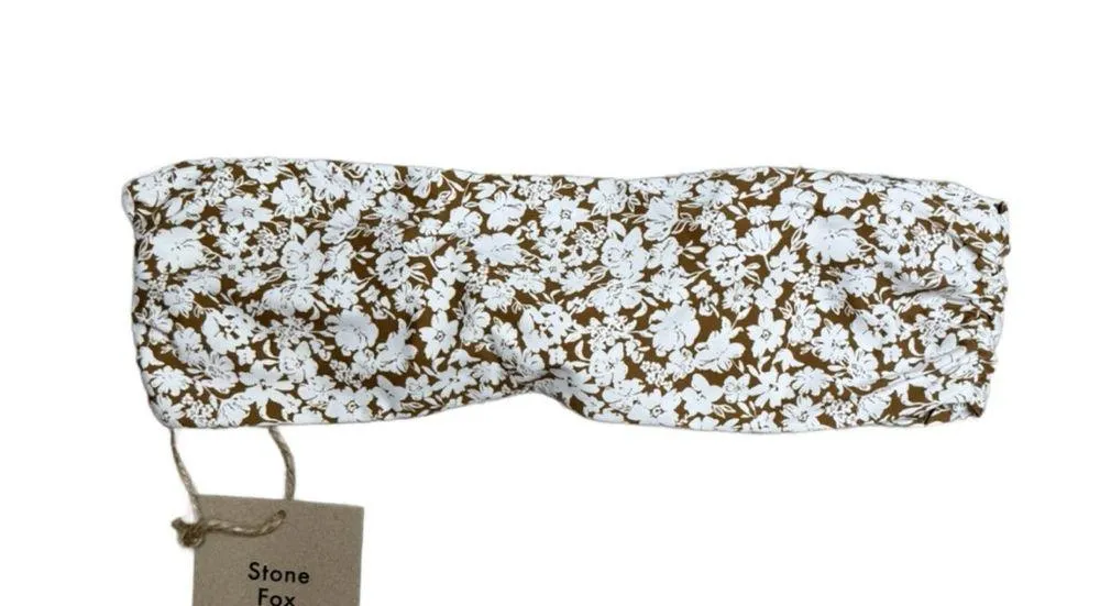 Stone Fox Swim Lele Bikini Top Women’s L - Tobacco Le Fleur‎ Print - Image 6