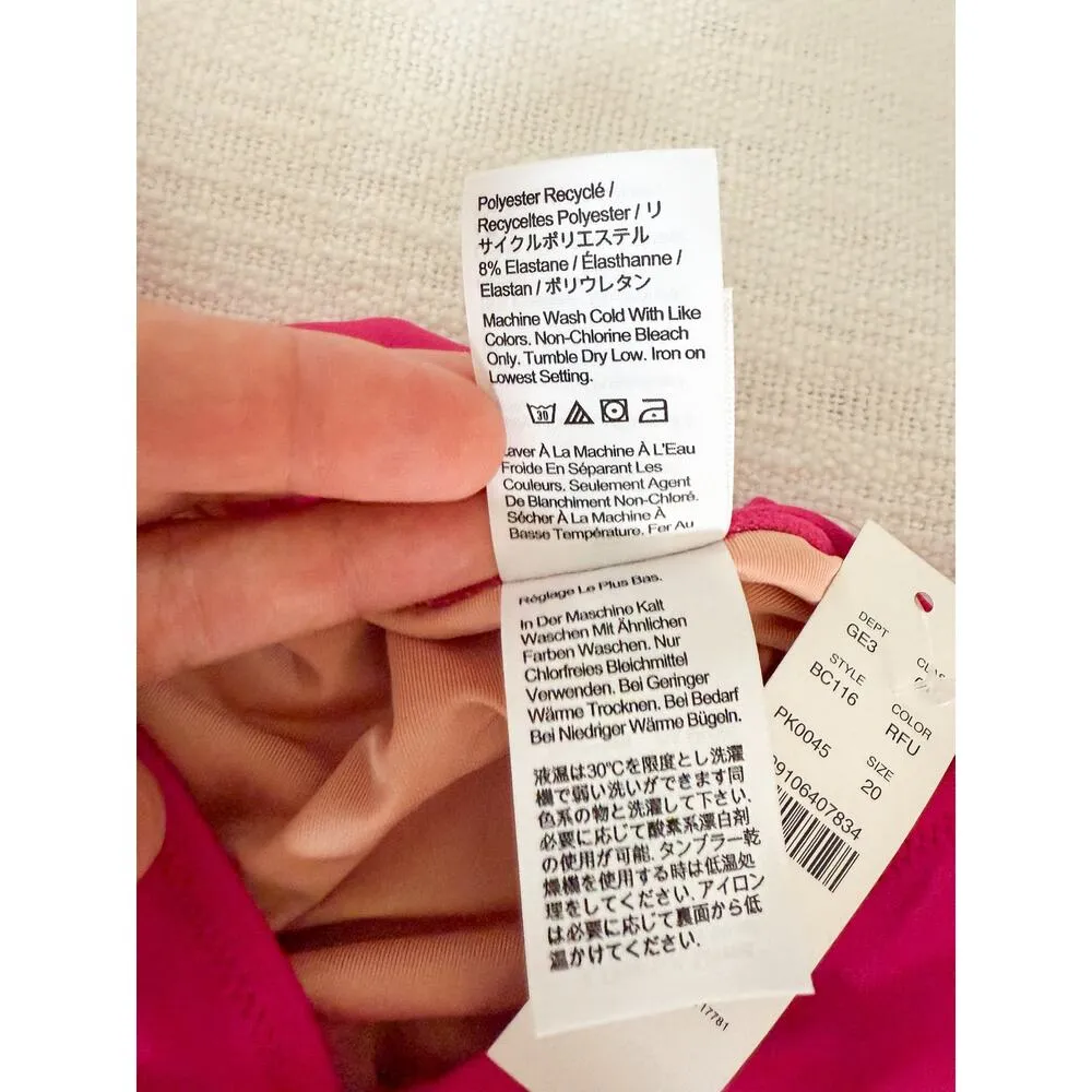 J. Crew | NWT | Ruched V-neck one-piece in Radiant Fuchsia | Sz 20 - Image 7