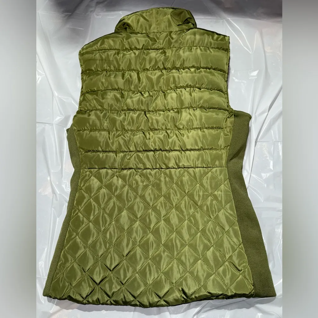CI Sono Los Angeles Outerwear Small Green Full Zip Up Sherpa Lined Vest Jacket - Image 4