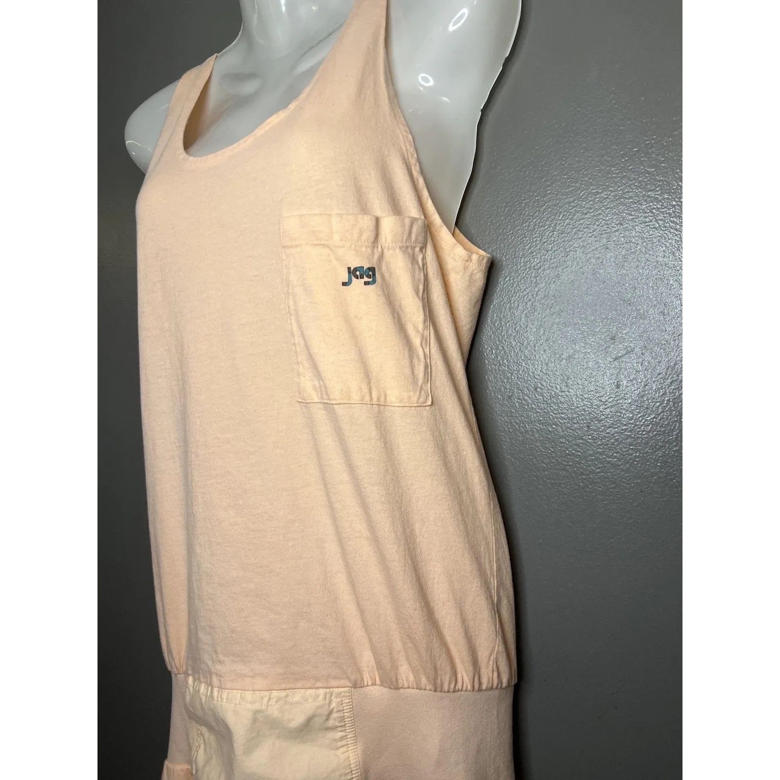 Vintage JAG Active Force Dress Womens Small Pink Tank Midi Pocket Cotton Casual - Image 5