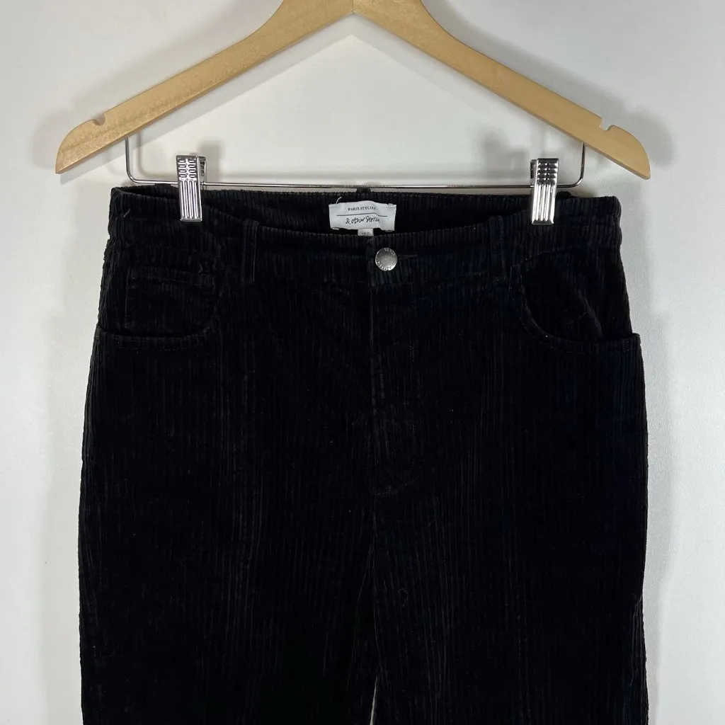 & Other Stories Pants Women’s Sz 12 Black Chunky Corduroy Relaxed Front Leg‎ Zip - Image 2
