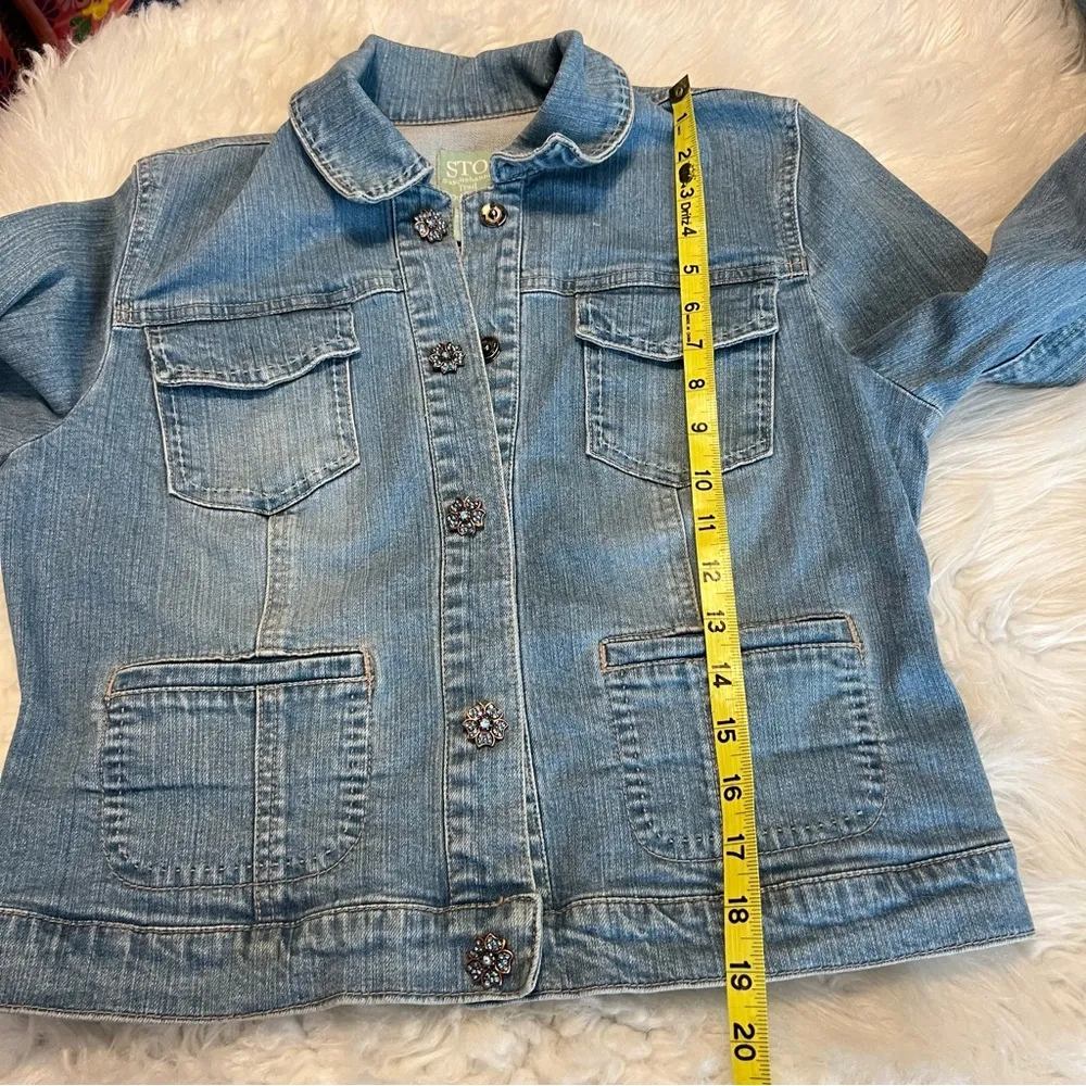 STO Susquehanna Trail Outfitters Denim Jean Jacket Size Medium Decorative Snaps - Image 8