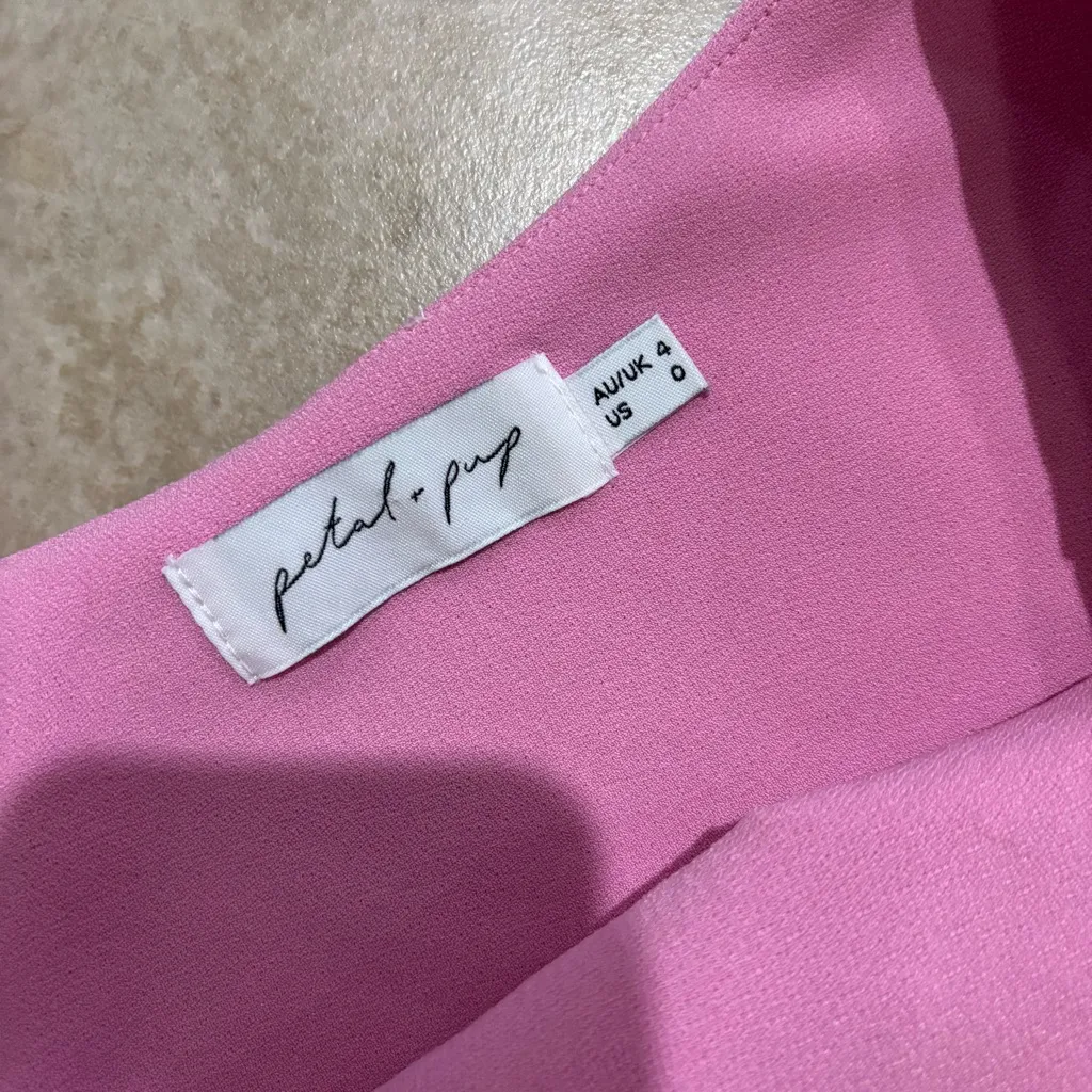 Petal & Pup Nadene one-shoulder midi dress in pink size 0 - Image 8