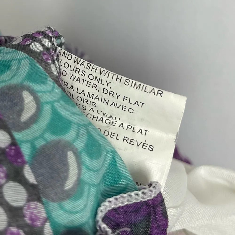 Dy Design Small Boho Ruffle Abstract Circle Flowy Summer Midi Dress Cottagecore Purple - Image 8