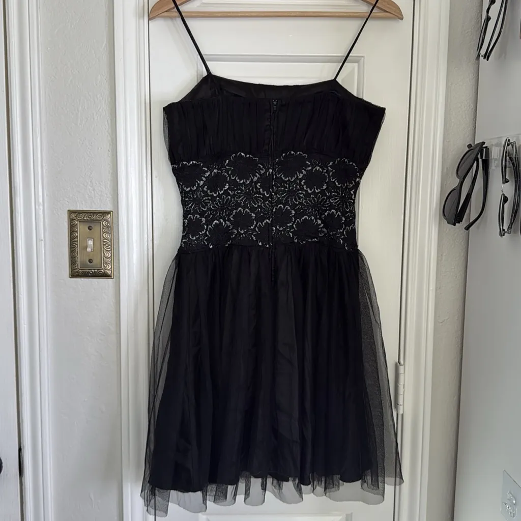 Y2k vintage Tuelle lace waist fit and flare mini dress gothic Black Size M - Image 7