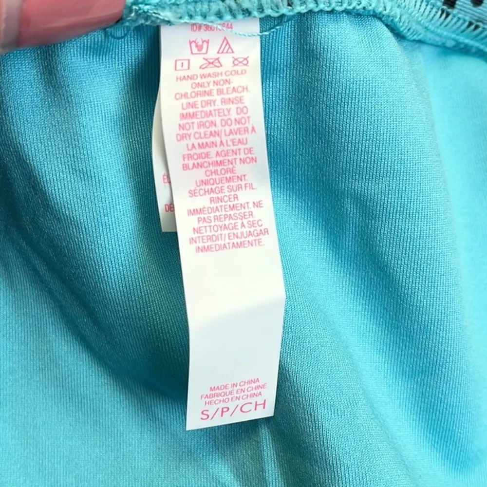 Victoria’s Secret Bikini Swimsuit Blue Leopard Bandeau 32D S Small New - Image 6