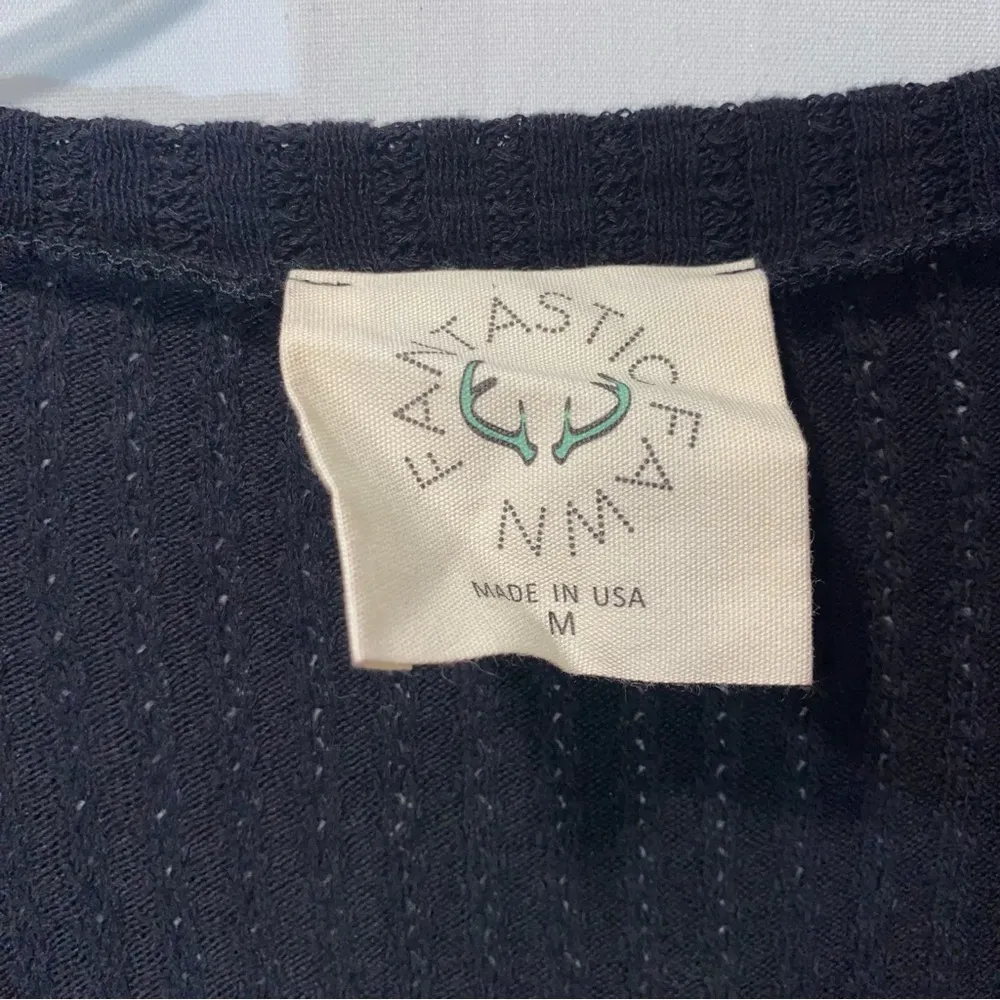 Fantastic Fawn Black Button Front Top Medium - Image 5