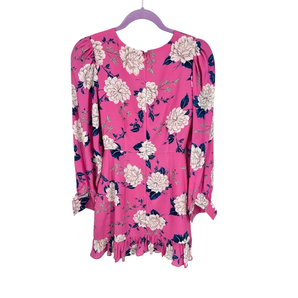 REVOLVE‎ YUMI KIM Daphne Dress Velvet Morning Silk Hot Pink Blue Flowers Vibrant - Image 8