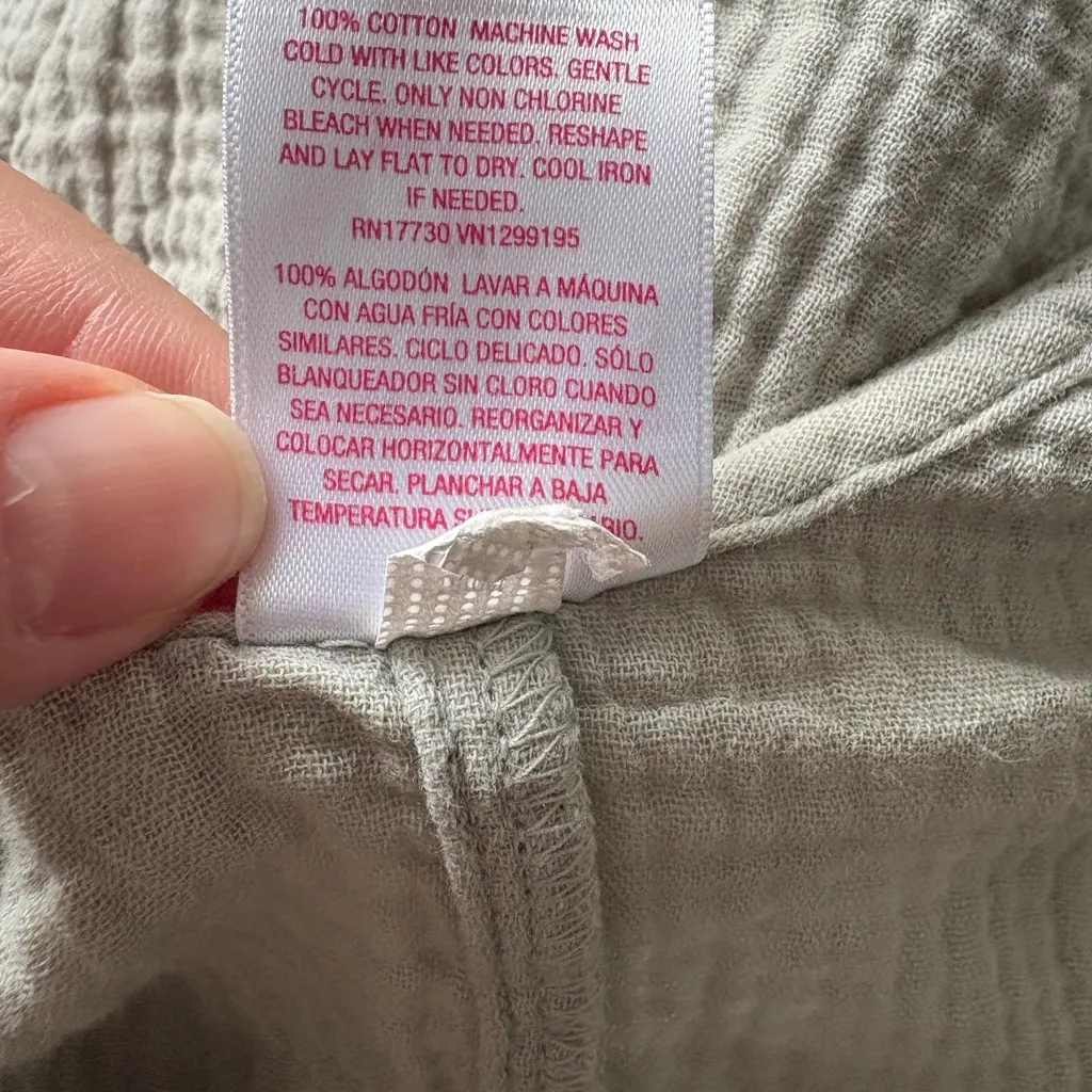 💋Xhilaration Target Sage Green Gauze Cotton Tie Strap Swim Cover Up Dress Medium - Image 5