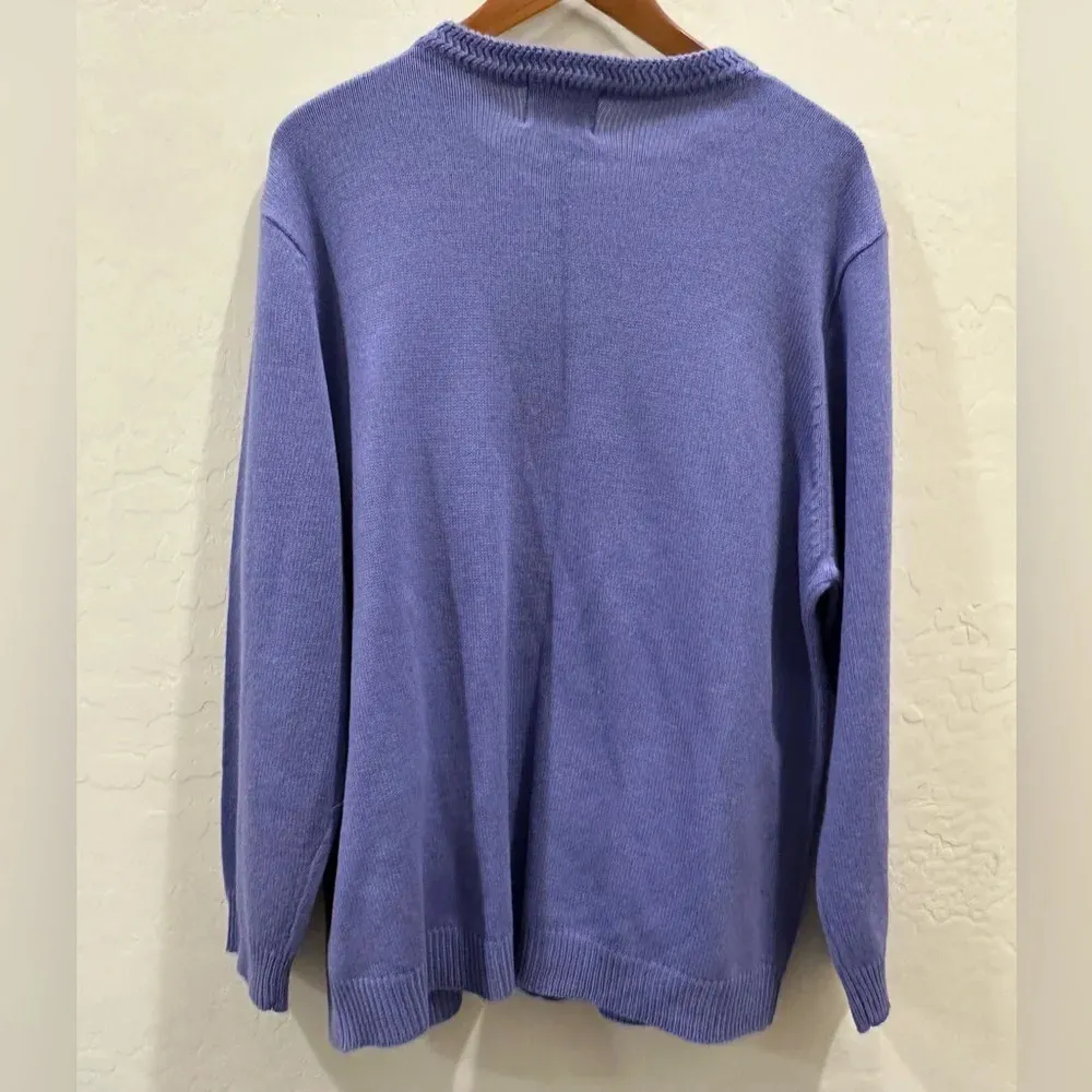Vintage JENNY Cardigan Sweater Simple Classic Button Up Purple Size 2XL - Image 2
