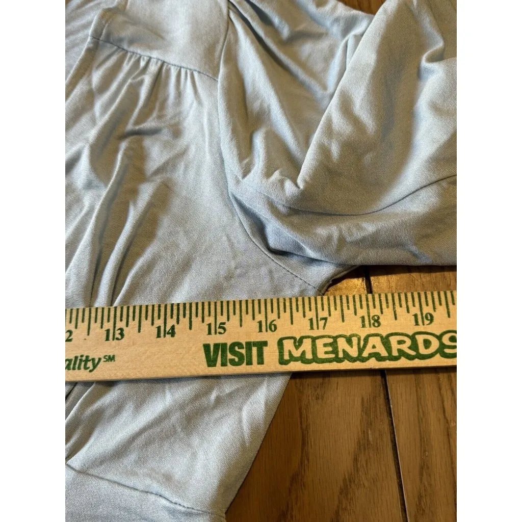 Anthropologie Top Size XS Women Light‎ Blue Bell Sleeve Crop Blouse Lightweight - Image 4