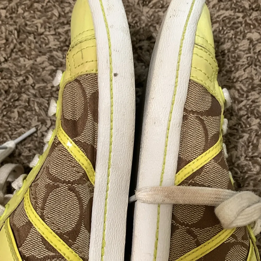 Coach Signature Alivia neon yellow woman tennis shoe size 10 - Image 8