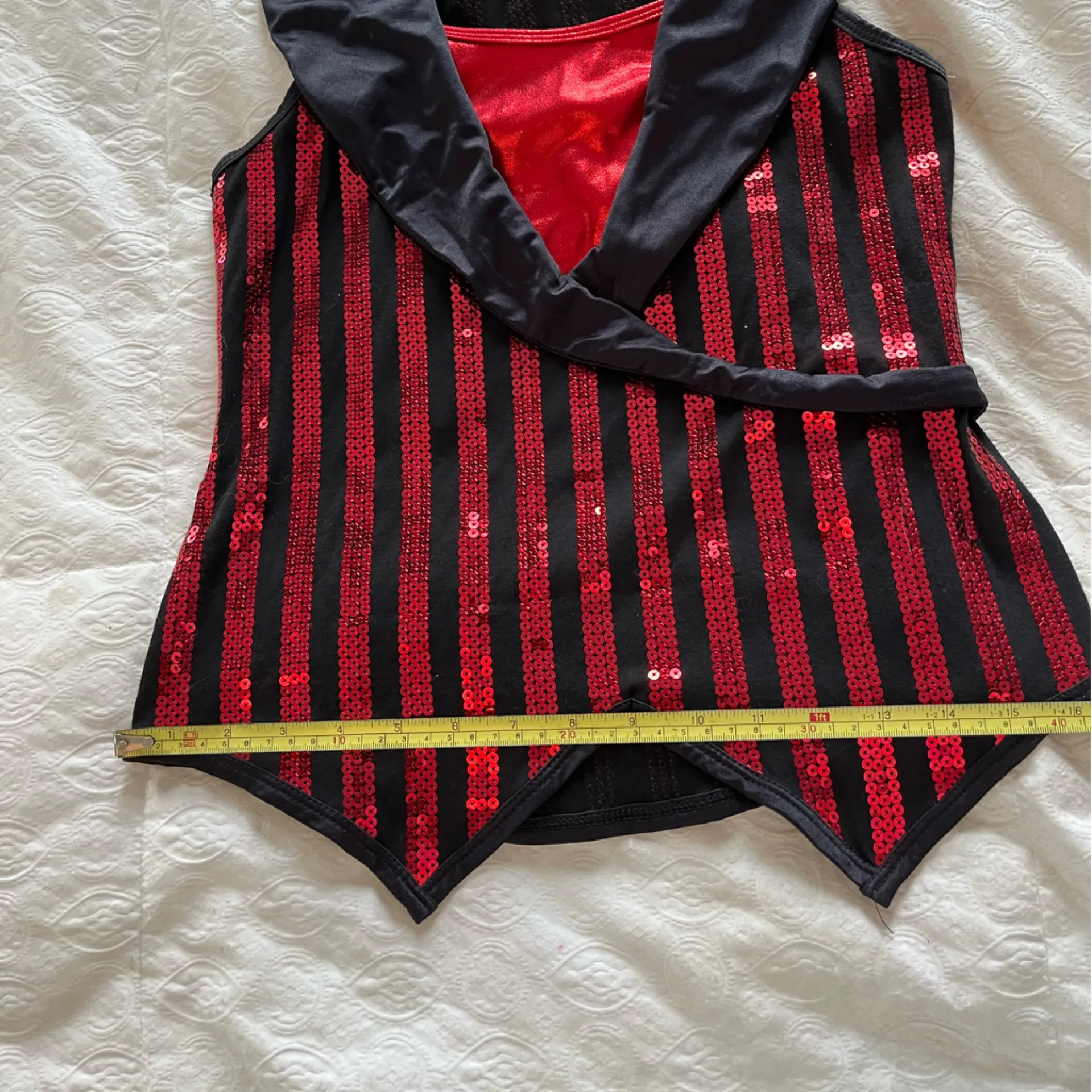 Red and Black Sequin Vest - Image 4