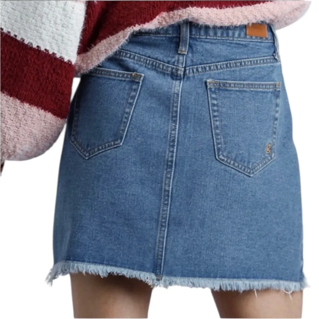 Umgee Piper Embroidered Denim Boho Mini Skirt Size S - Image 3