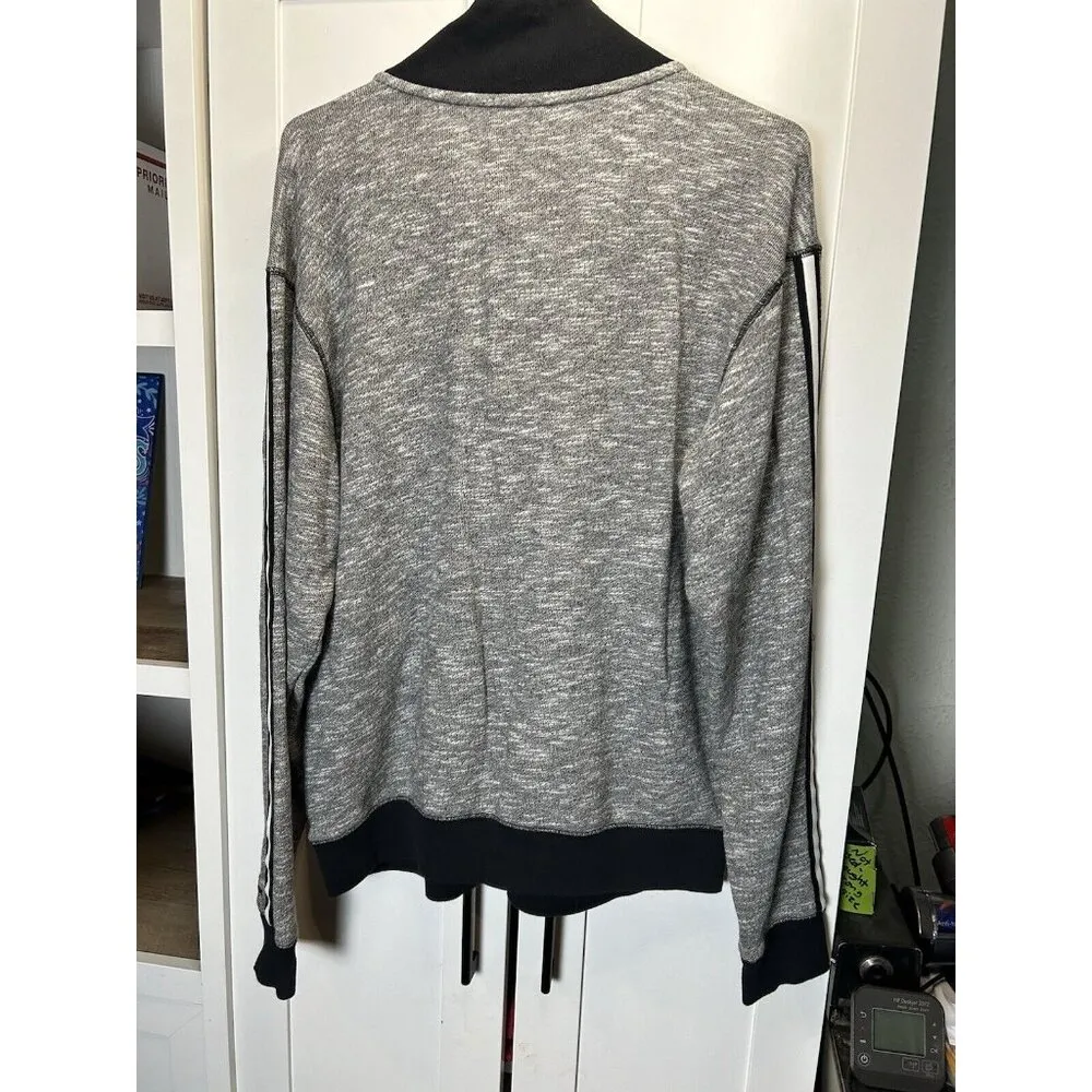 VS PINK LIMITED EDITION Size M Half Zip Long Sleeve Pullover‎ Gray Pinstripe - Image 12