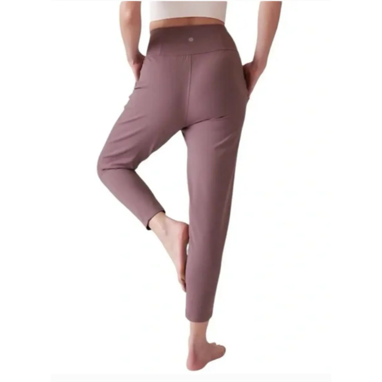 Athleta Elation Damask Mauve Jogger Buttery Soft Powervita Tapered Stretch Sz S - Image 10