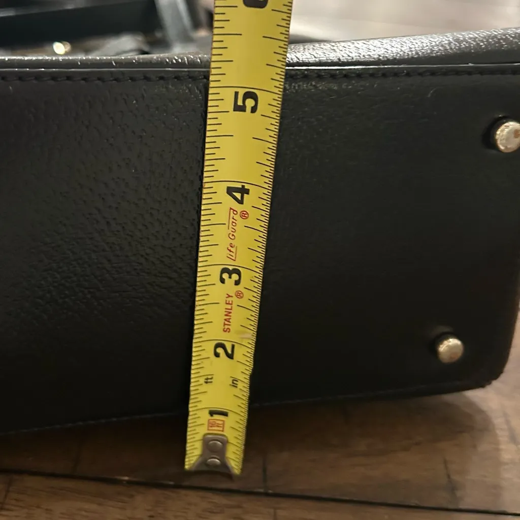 Kate Spade New York Black Bow Saffiano Leather Julita Kirk Park Satchel Bag - Image 4