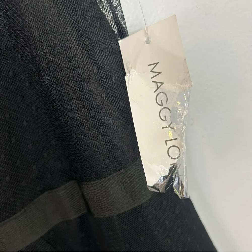 NWT Maggy London Black Mesh Illusion Sleeveless Dress Size 14 - Image 8