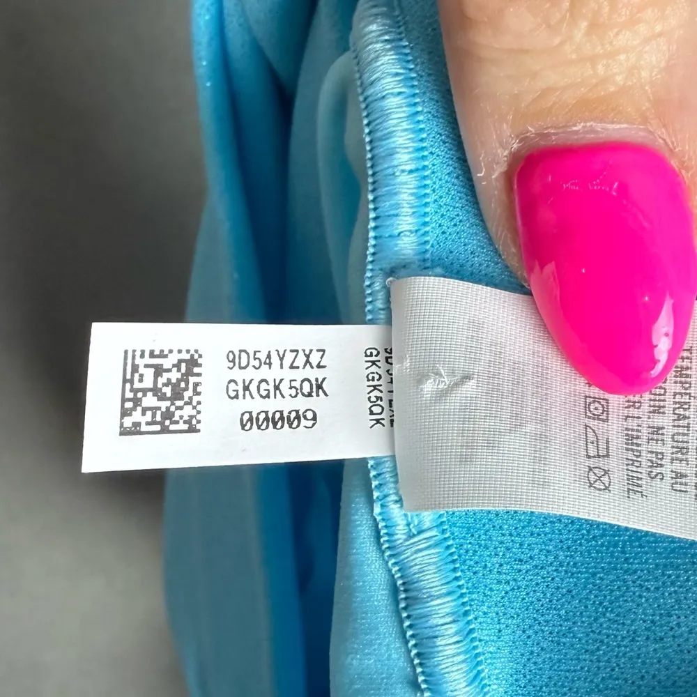 Offline By Aerie Real Me Crop High Rise Yoga Pants Blue Shine size L - Image 8