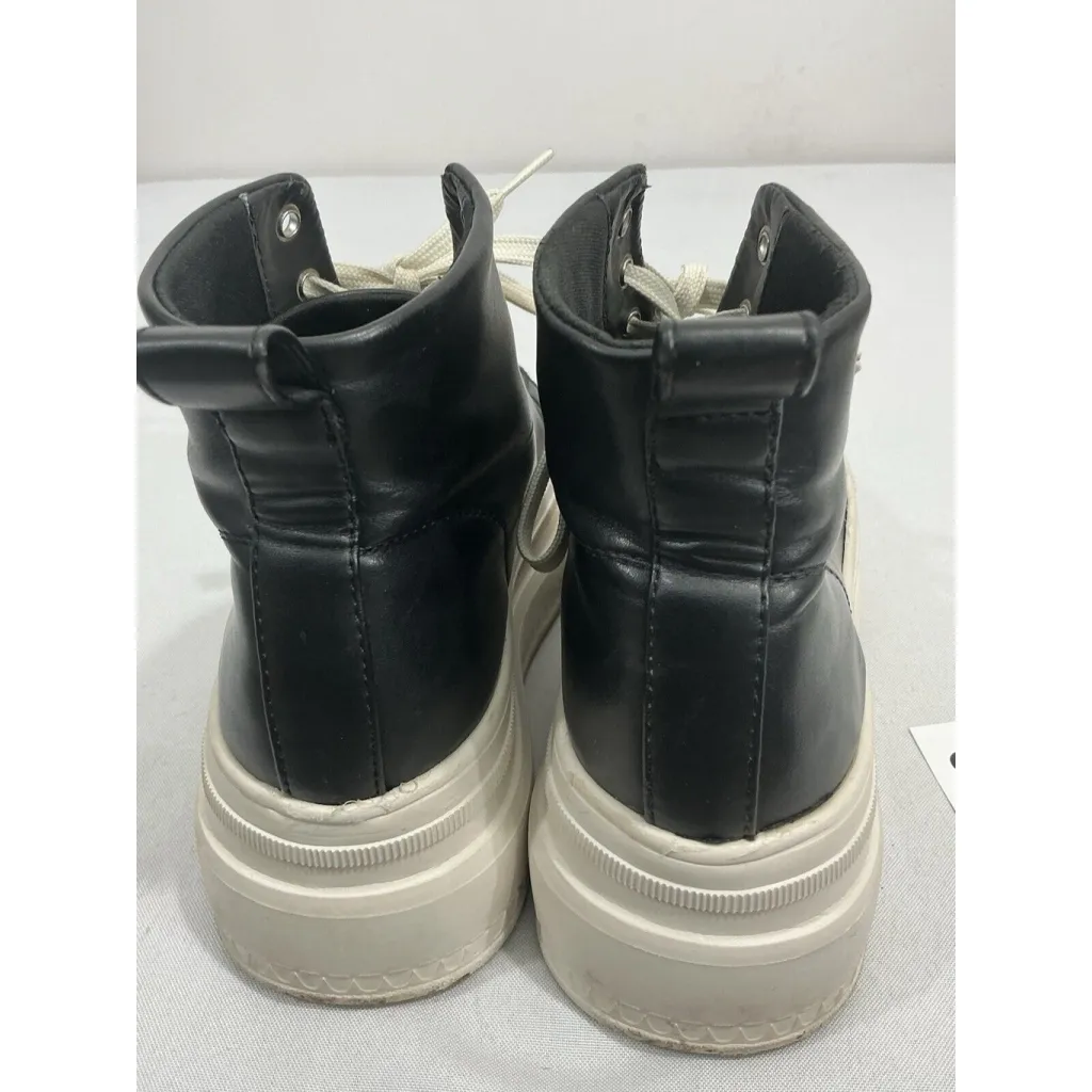 Womans Madden Girl Chuckl 7 Black Platform Wedge High Top Lace Up Sneakers - Image 5