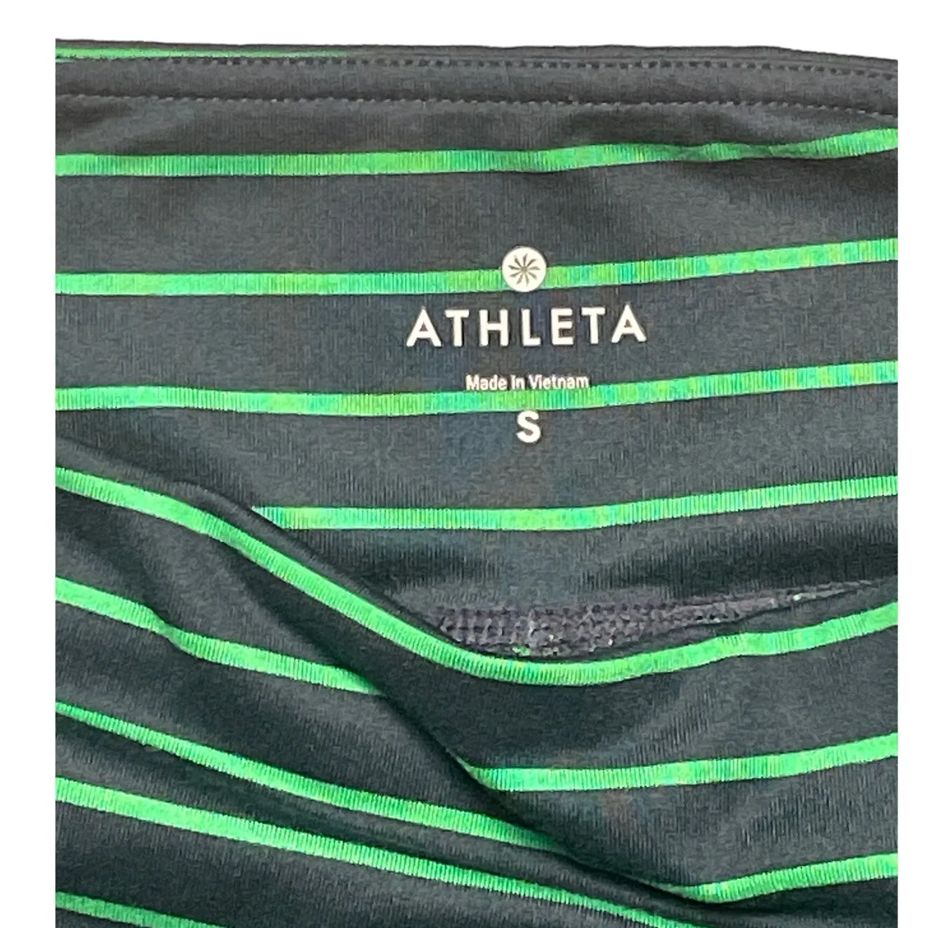 ATHLETA Chaturanga Blue & Green Stripe Cropped Fit Crop Leggings Size Small‎ - Image 6