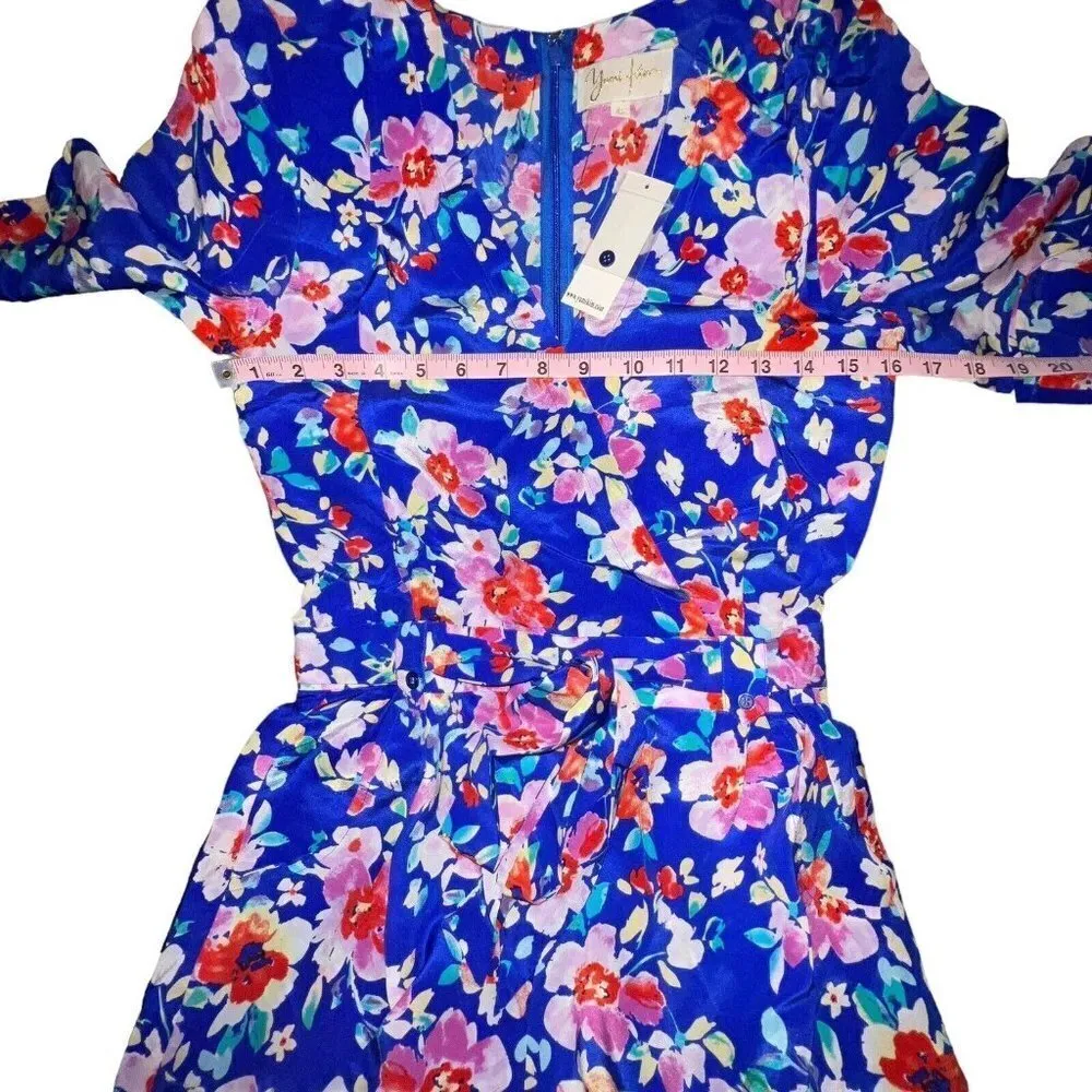 Yumi Kim x Revolve Liz Blue Love Potion Floral Romper Size XS Belted Pockets New - Image 7