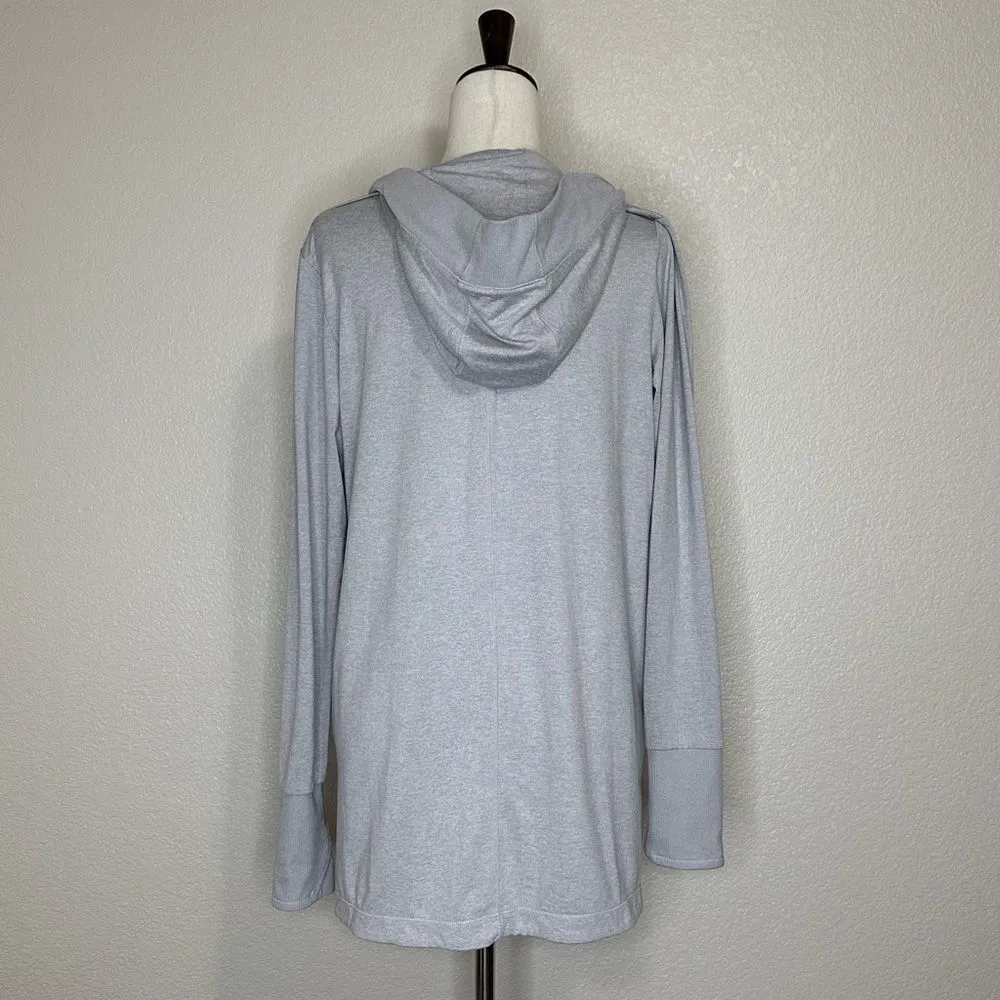 Athleta Gray Uptempo Wrap Noreweigan Hooded Cardigan Sweater - Image 9