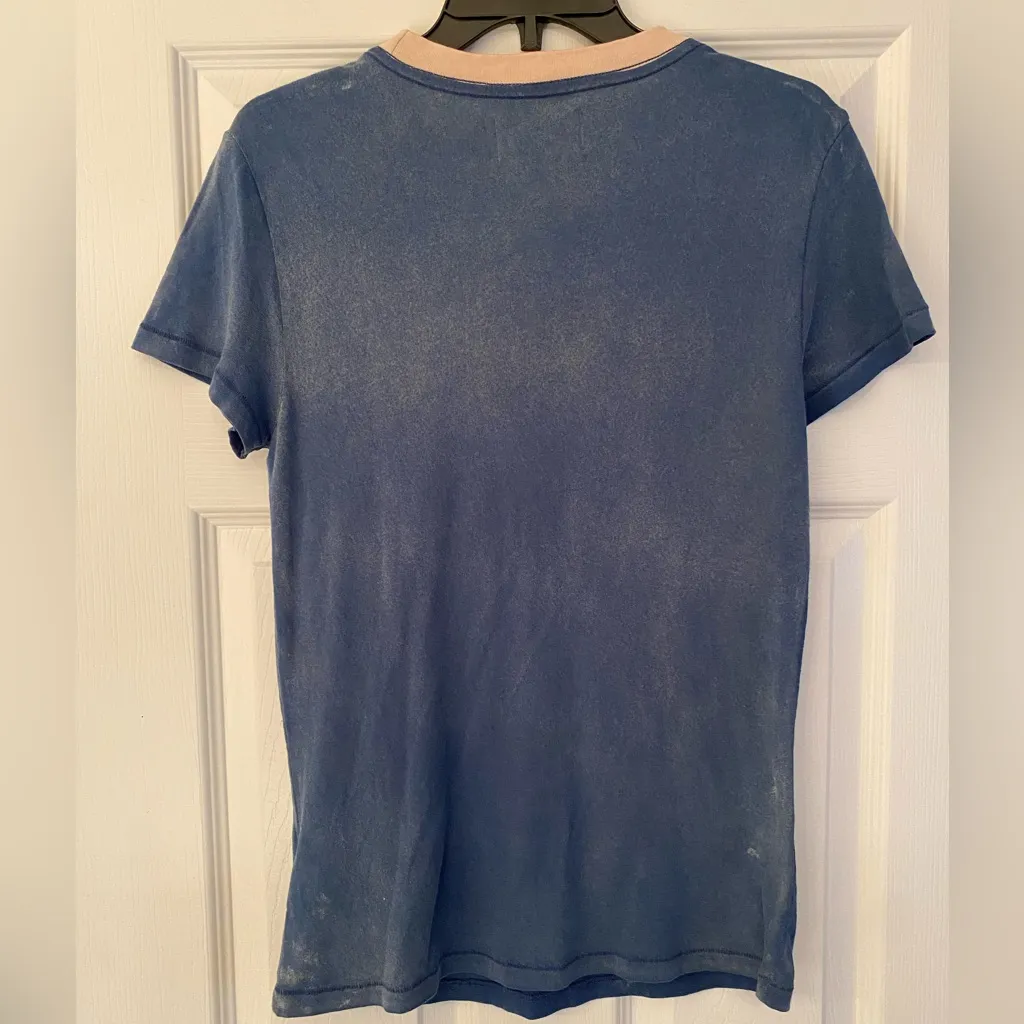 Current Elliott Double Pocketed Women’s Blue Cotton Short Sleeve Tee Size XS - Image 5