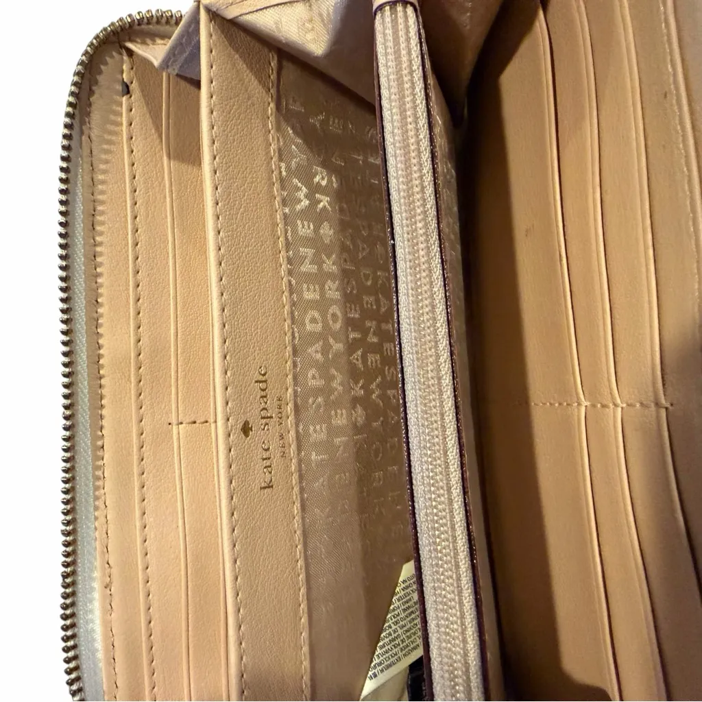 Kate Spade Rainbow Stripe Zip Around Wallet Leather Multicolor - Image 4