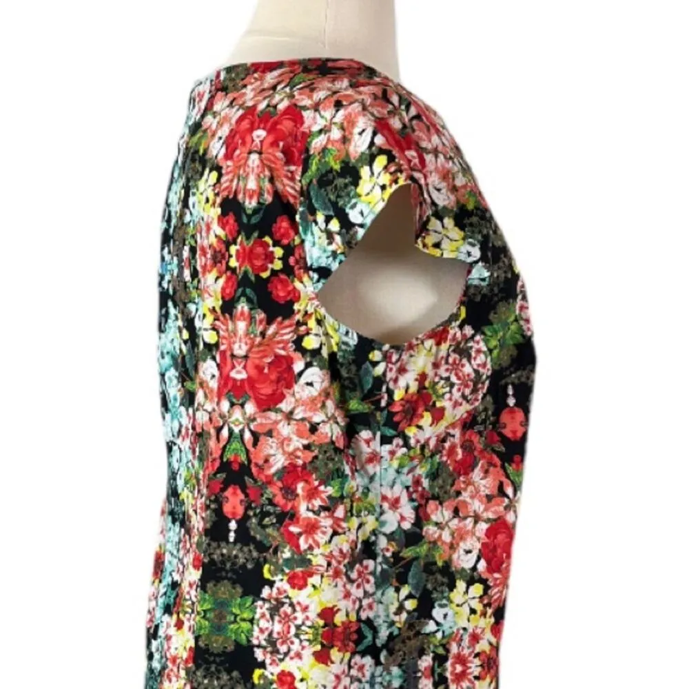 R&K Originals Sheath Dress Cap Sleeves Pink Floral Multi Women’s Plus Size 18W - Image 7
