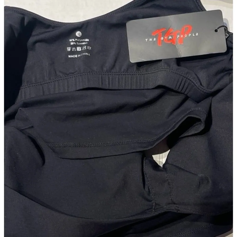THE GYM PEOPLE Longline Sports Bra Size XL Black New With Tags - Image 7