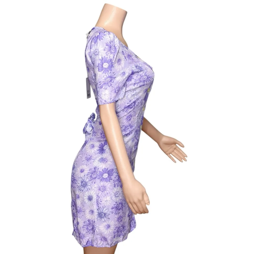 ROUJE Mathy Mini Dress, Lilac Sunflower, FR34/US2 Purple Size 2 - Image 11