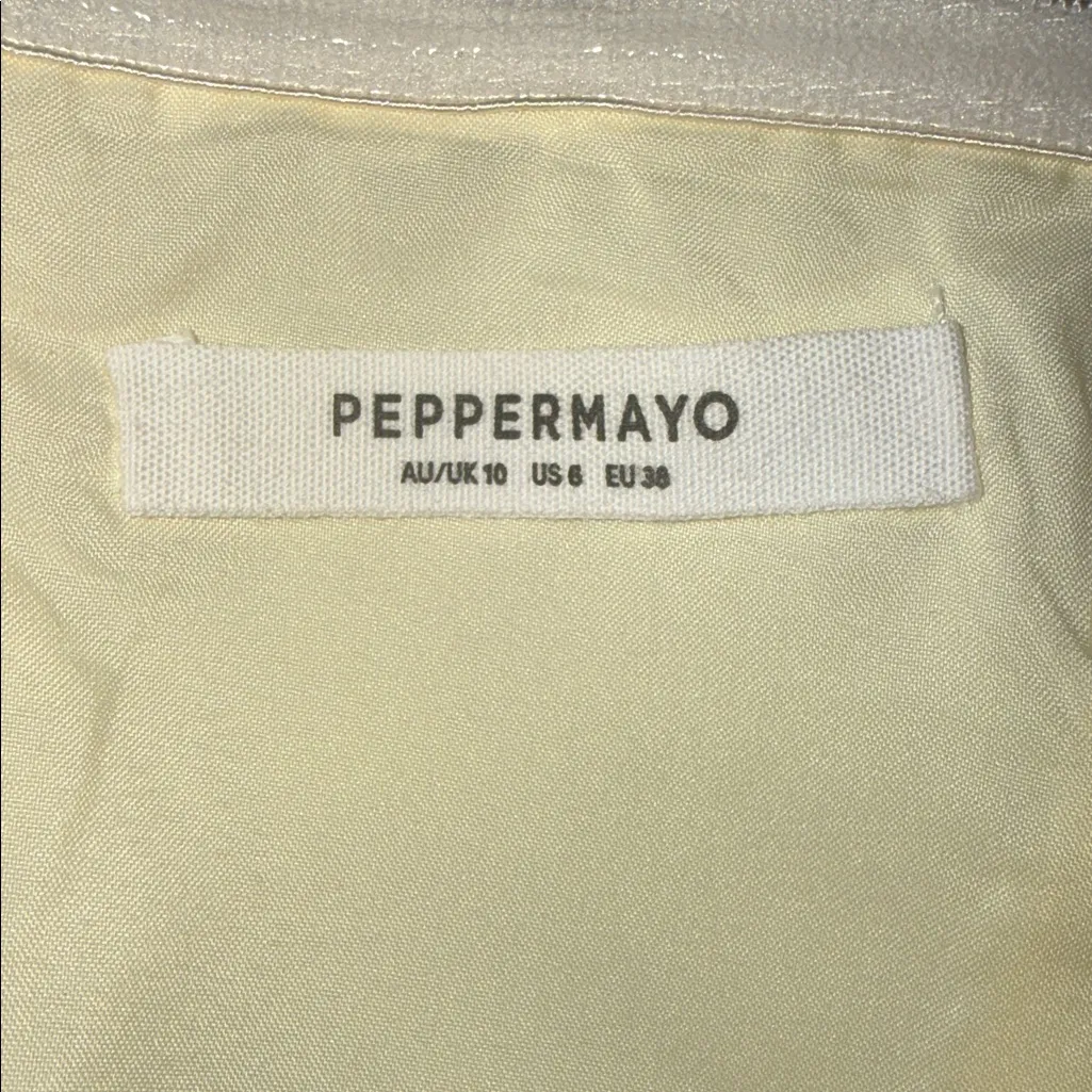 Peppermayo Exclusive - Girl Crush Bow Mini Dress  yellow size 6 - Image 5