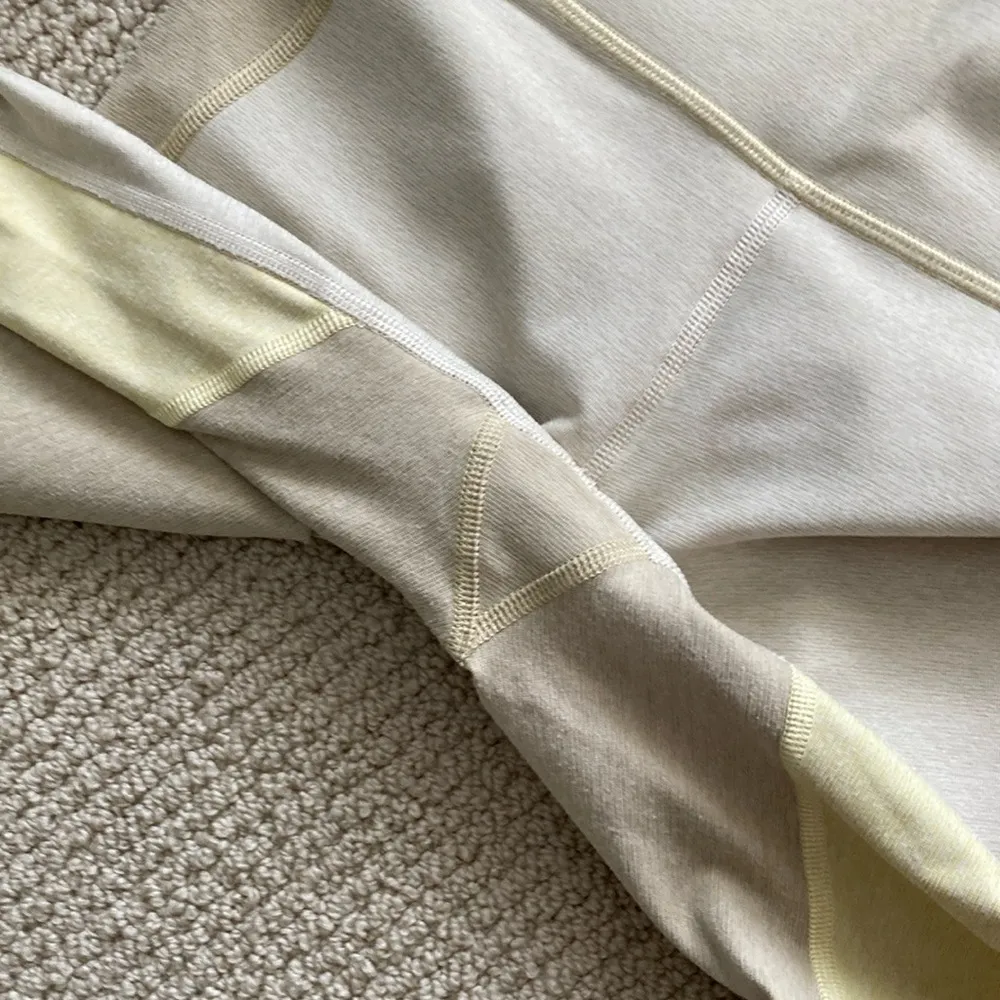 Outdoor Voices 7/8 Tri-Tone Warmup Leggings Worn Twice Small Yellow Beige VEUC - Image 8