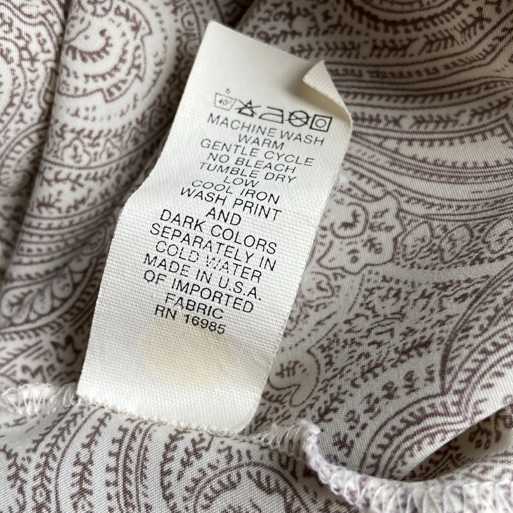 Maidenform Vintage Paisley Print Slipdress Size Large Floral Lace Neutral Satin - Image 10