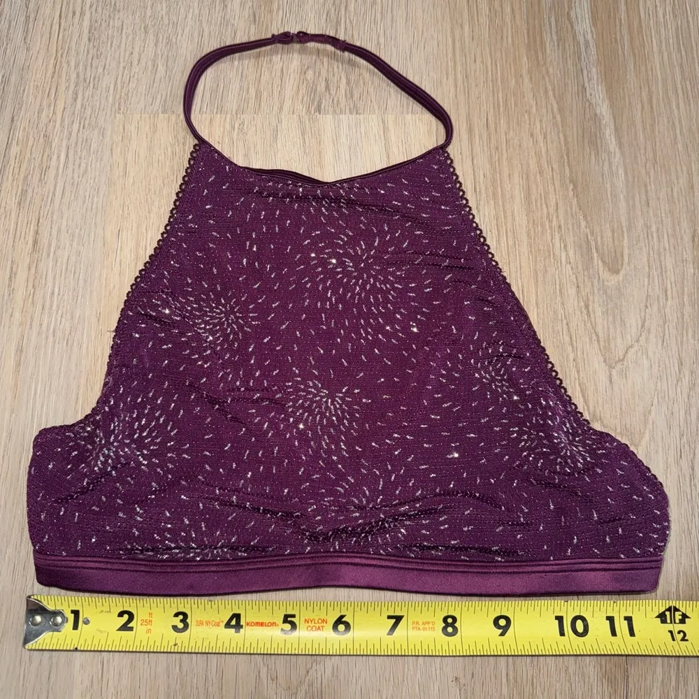 Victoria’s Secret Burgundy High Neck Halter Bralette- Size Small - Image 5