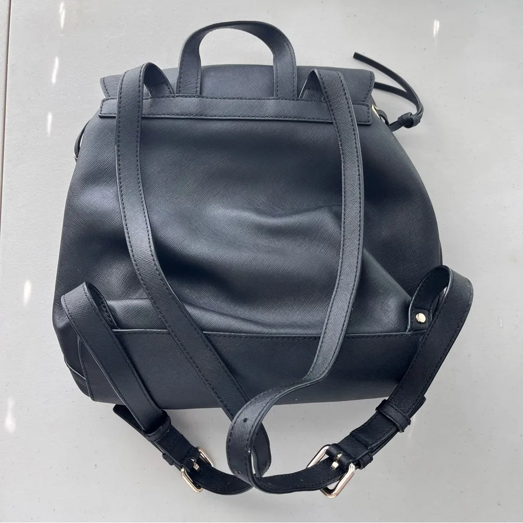 Kate Spade Jessie Laurel Way Saffiano Cow Leather Backpack in Black - Image 3