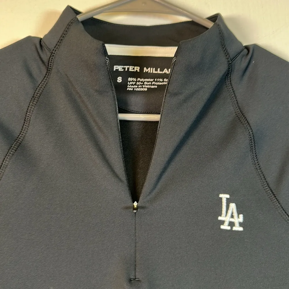 Peter Millar Los Angeles Dodgers Raglan Sleeve Perth Layer Quarter Zip #1584 - Image 4