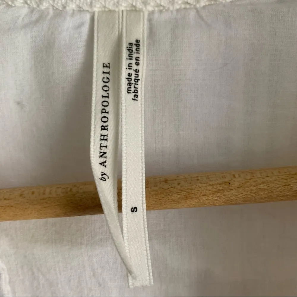 Anthropologie Georgina Tiered Shirtdress White Sz Small - Image 7