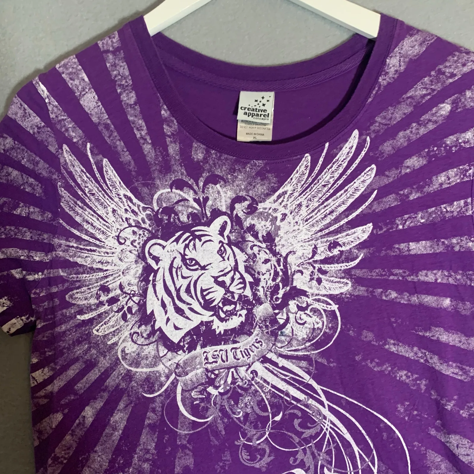 LSU Creative Apparel Fan TShirt Ladies Size XL Tigers Purple - Image 2