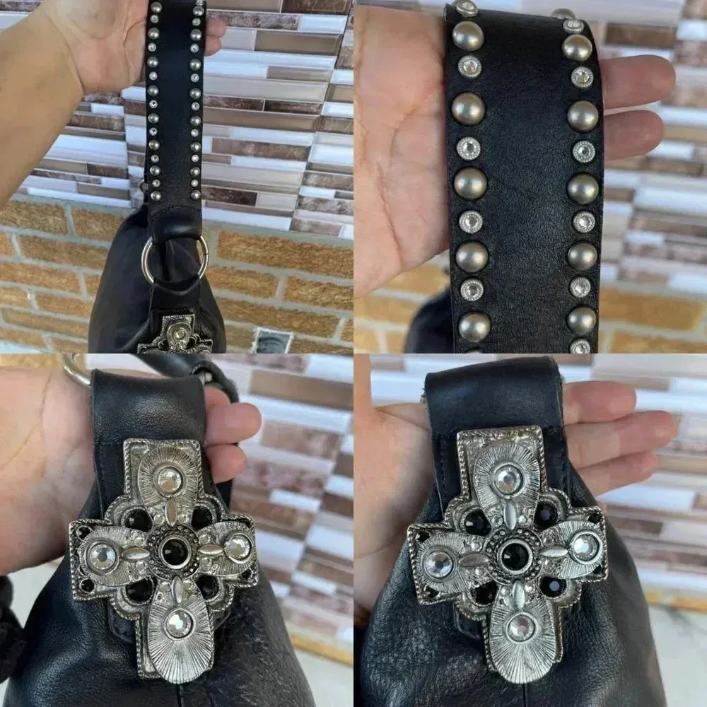 Leather rock usa black leather bag Black - Image 16