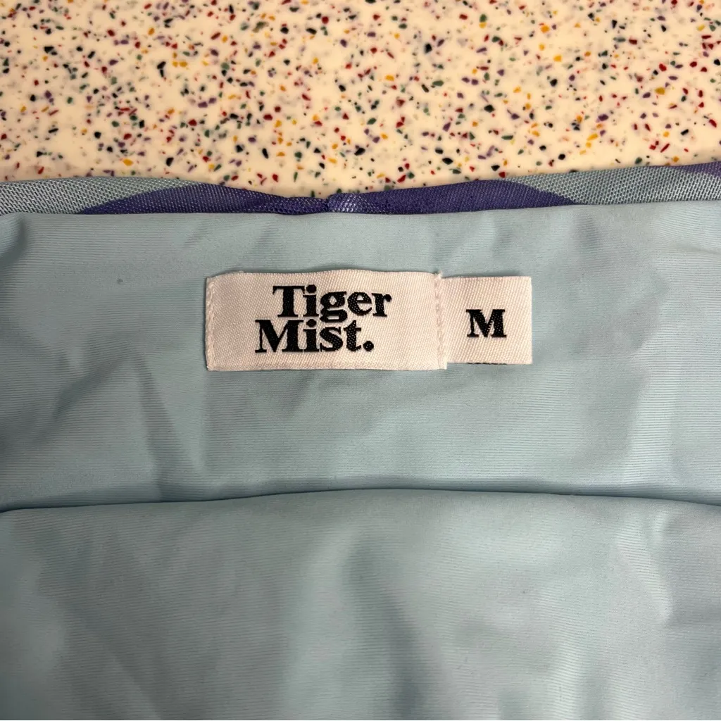 Tiger Mist Striped Multicolor Blue Mini Skirt Swim Cover Up Women’s Size M - Image 4