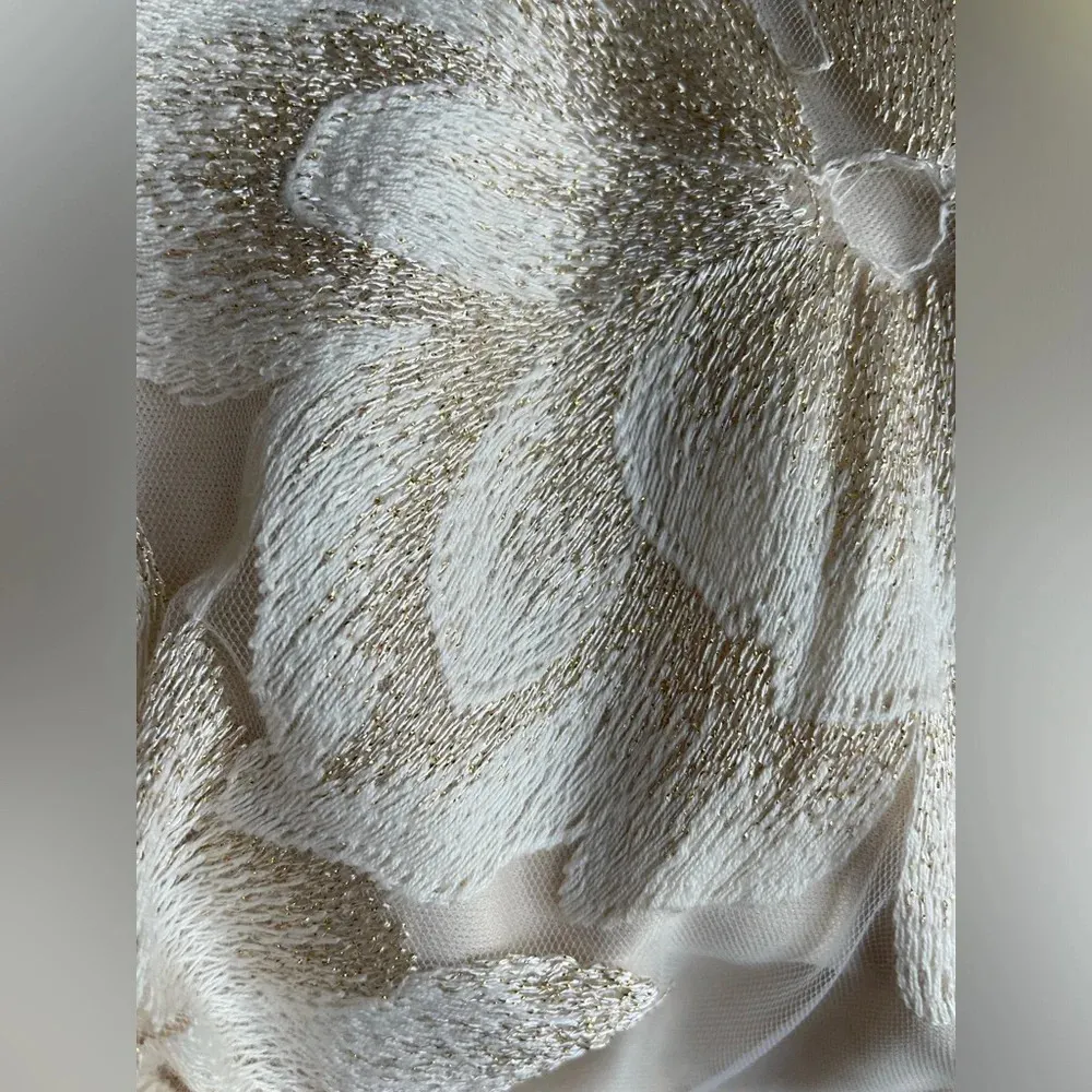 Alex Evenings Round Neck 3/4 Sleeve Floral Embroidered Stretch Mesh Dress Sz 10P - Image 13