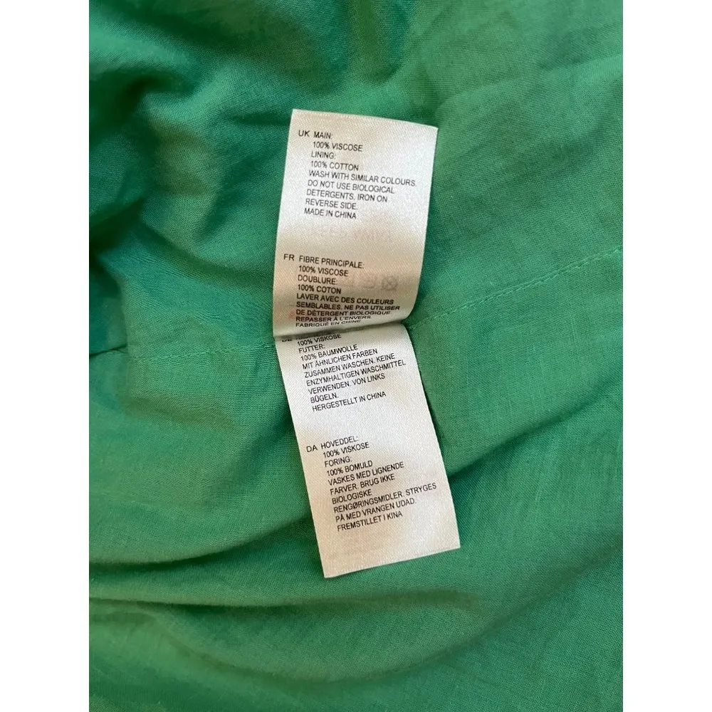 White Stuff 12 Godet Skirt Green Purple Floral Y2K Viscose Flared Blue Twirl - Image 6