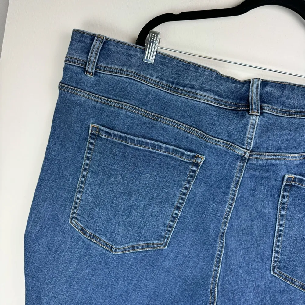 Lane Bryant Tighter Tummy High Rise Bermuda Jean Shorts Sz 28 Medium Wash - Image 13