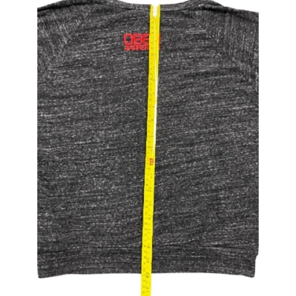 Obey Awareness Women’s 2011 Keep A Breast Crop Long Sleeve T Shirt‎ Size Medium - Image 3