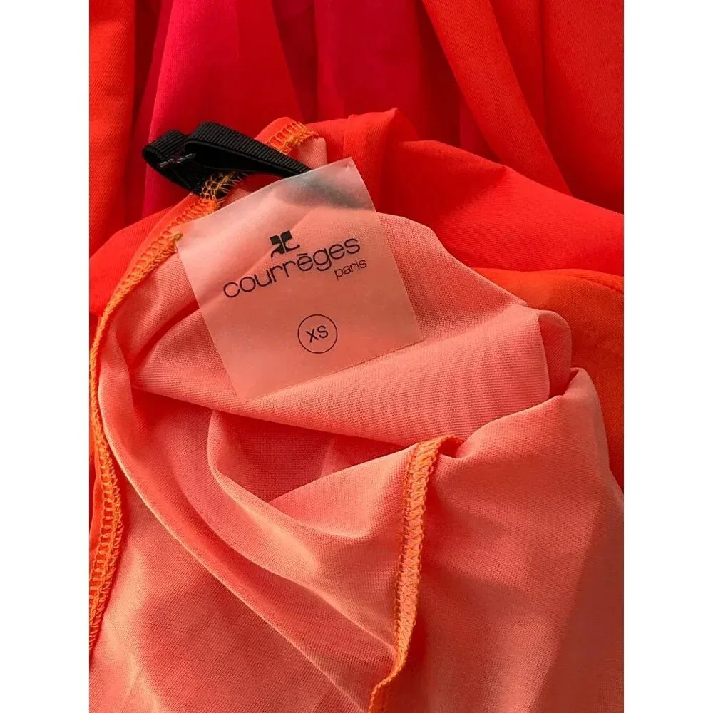 Courreges 2nd Skin Dress In Gradient Sunset in Orange XSmall New Womens Bodycon Size XS - Image 8
